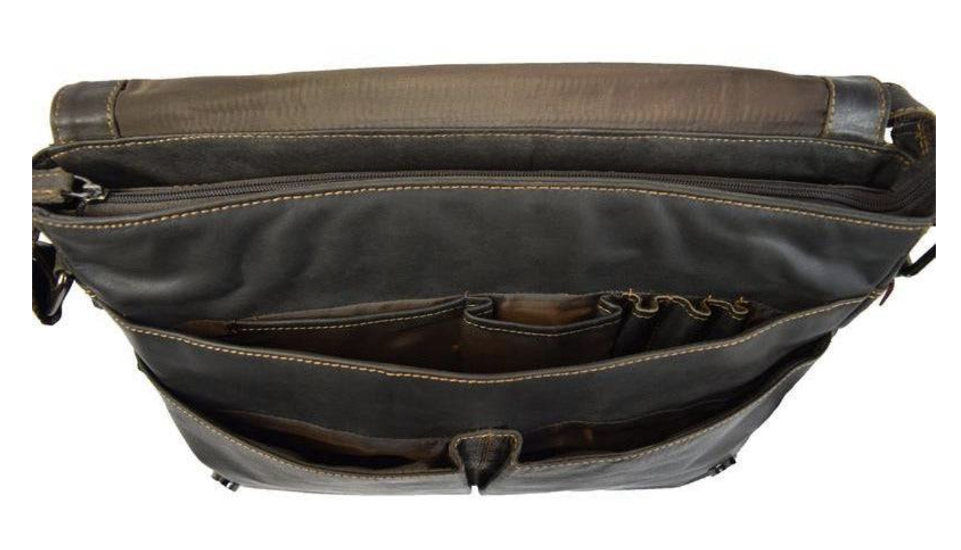 Leather Shoulder Laptop Bag Gent - Brown - Image 4